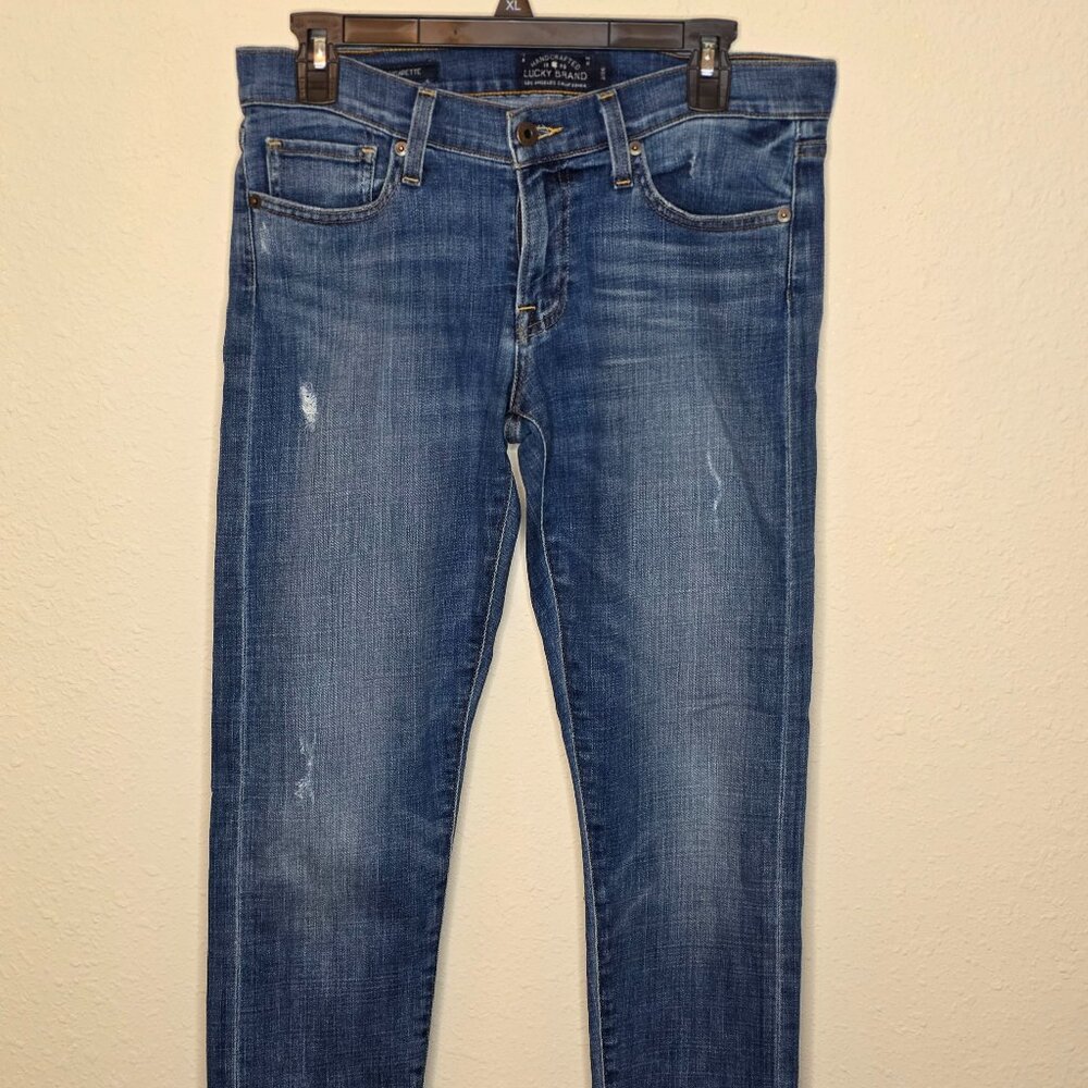 Lucky Brand "Sienna Cigarette" Women's Distressed Denim Jeans, Size 2/26